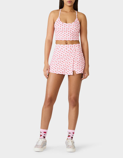CHERRY GINGHAM RACERBACK TOP PINK MULTI - APPAREL - Betsey Johnson