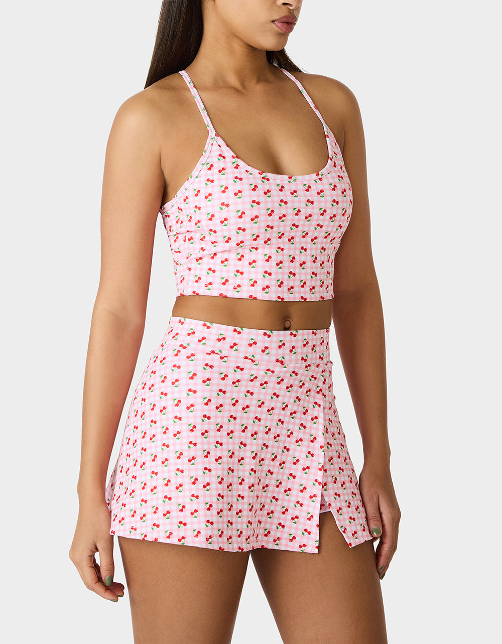CHERRY GINGHAM RACERBACK TOP PINK MULTI - APPAREL - Betsey Johnson