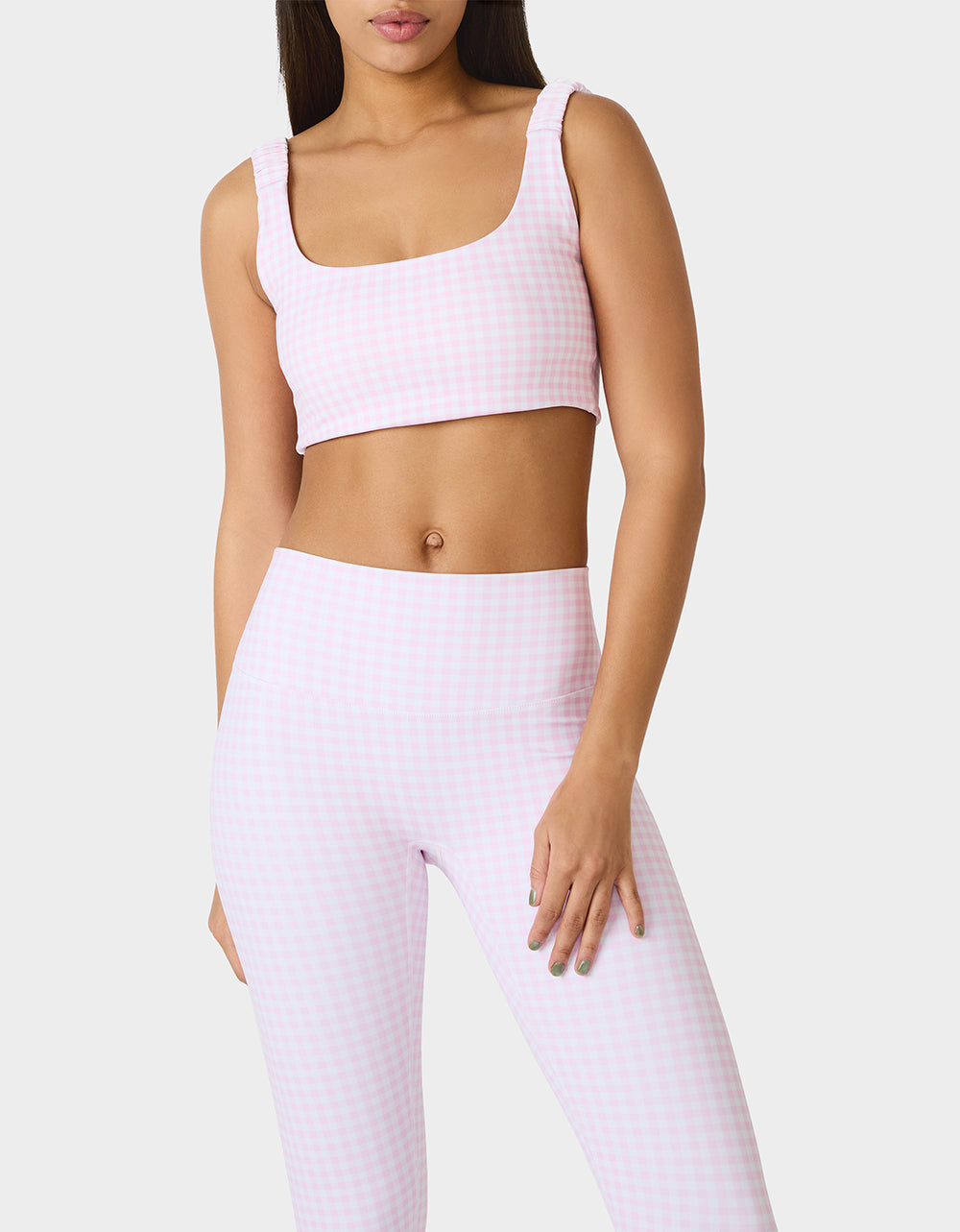 GINGHAM PRINT BRA TOP PINK MULTI - APPAREL - Betsey Johnson