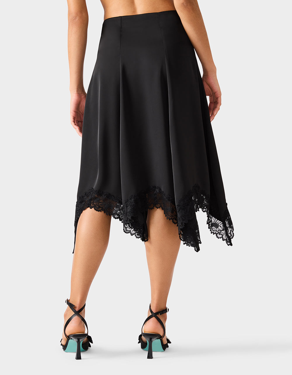 LACE SLIP MIDI SKIRT BLACK - APPAREL - Betsey Johnson