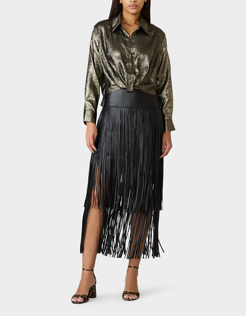 GOLD RUSH TOP BLACK/GOLD - APPAREL - Betsey Johnson