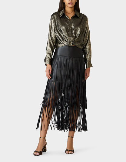 GOLD RUSH TOP BLACK/GOLD - APPAREL - Betsey Johnson