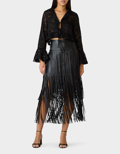 OPHELIA NOIR BLOUSE BLACK - APPAREL - Betsey Johnson