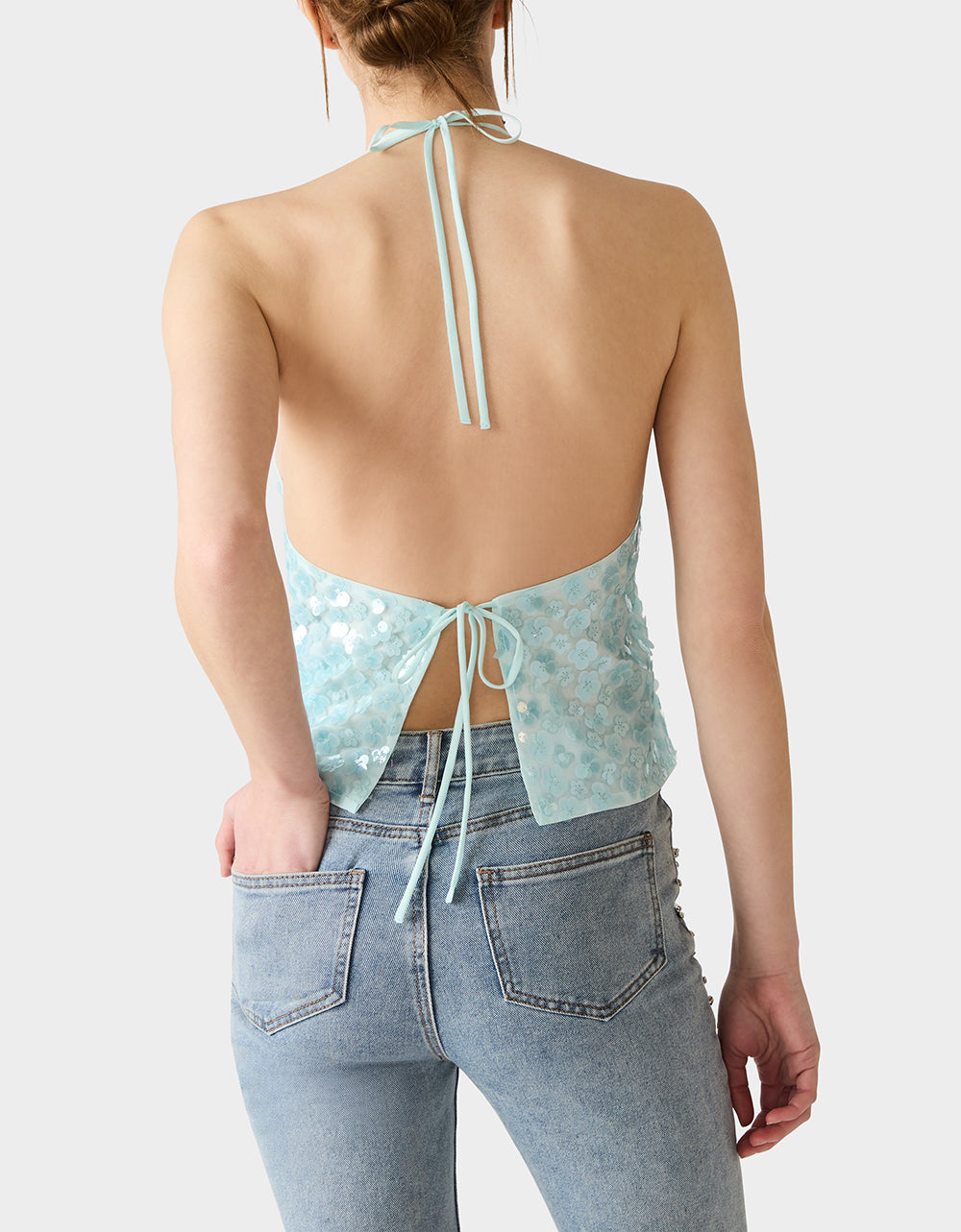 MERMAID MIRAGE TOP LIGHT BLUE - APPAREL - Betsey Johnson - view 5