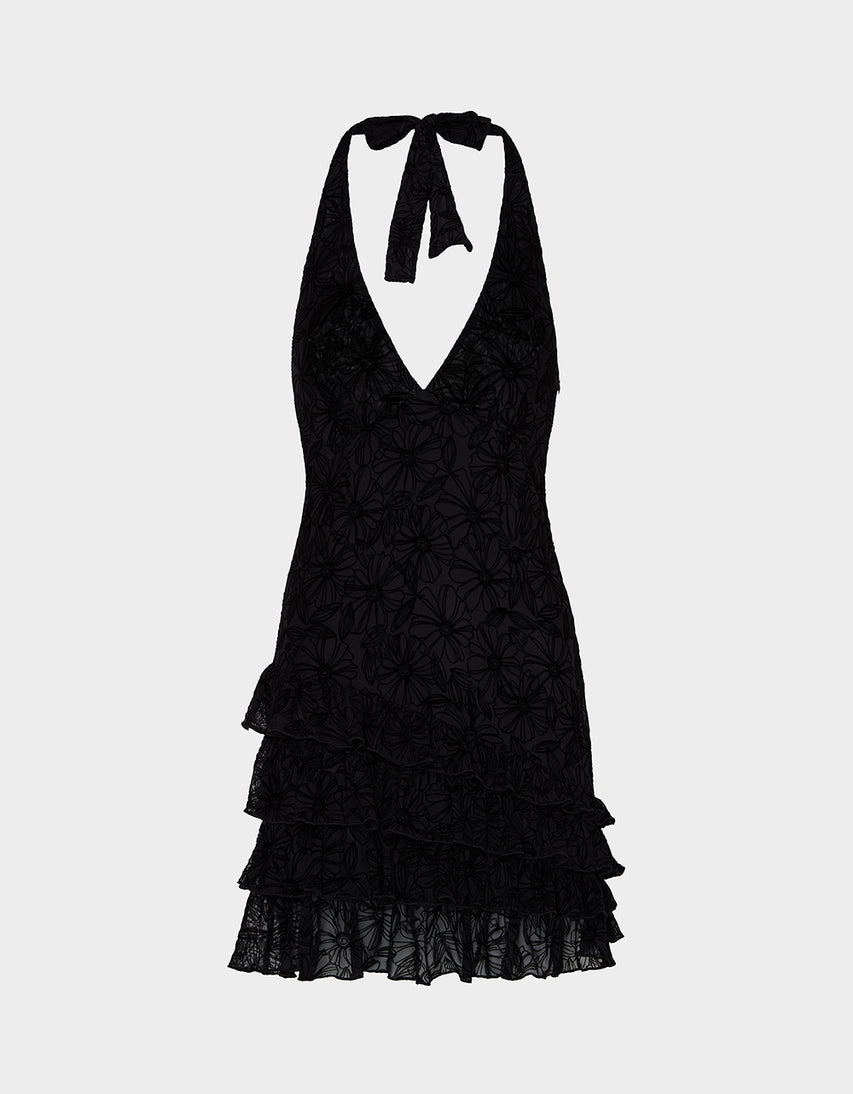 DARK DAHLIA DRESS BLACK - APPAREL - Betsey Johnson