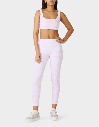GINGHAM PRINT HIGHRISE LEGGING PINK MULTI - APPAREL - Betsey Johnson