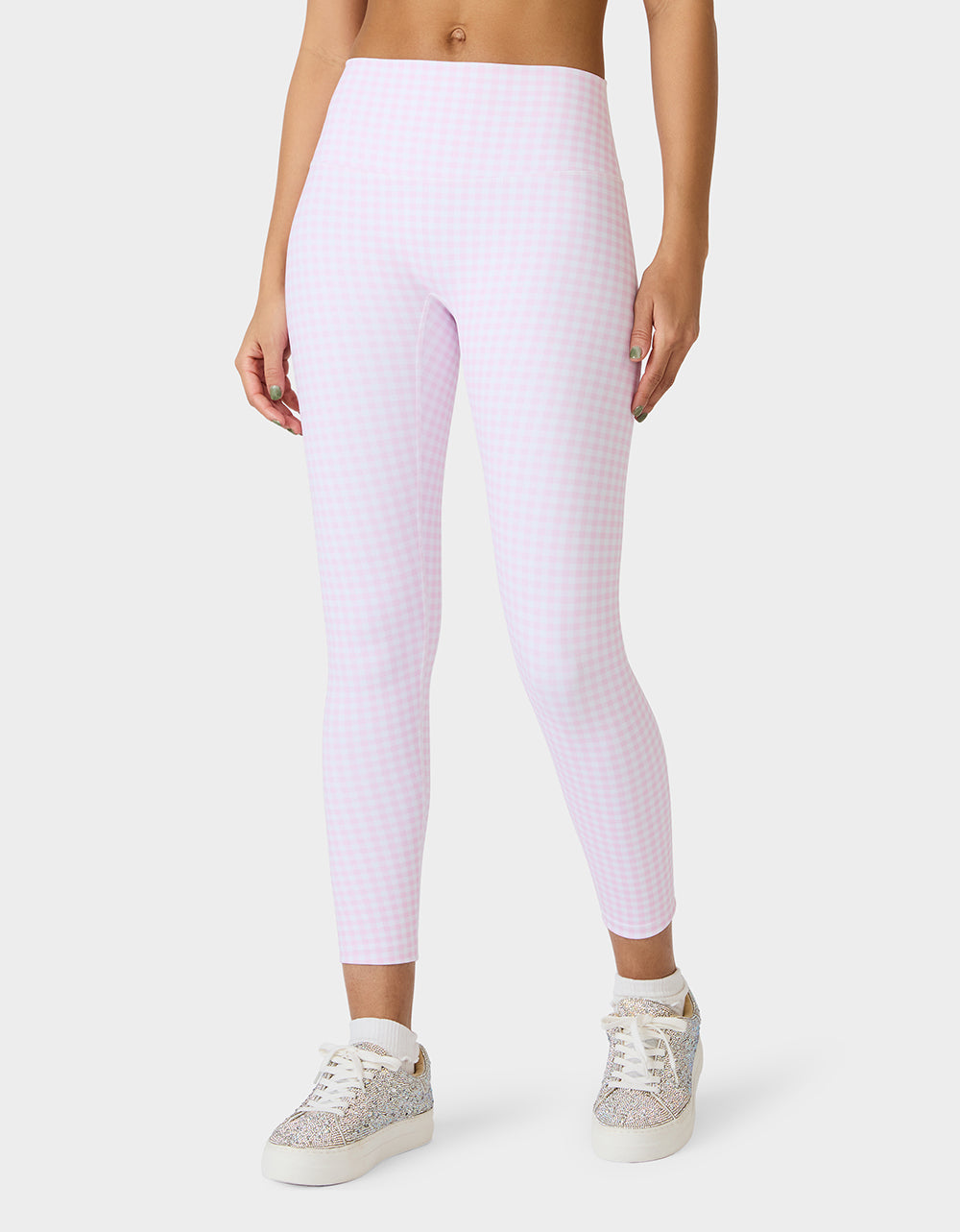 GINGHAM PRINT HIGHRISE LEGGING PINK MULTI - APPAREL - Betsey Johnson
