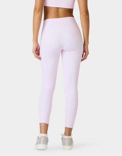 GINGHAM PRINT HIGHRISE LEGGING PINK MULTI - APPAREL - Betsey Johnson
