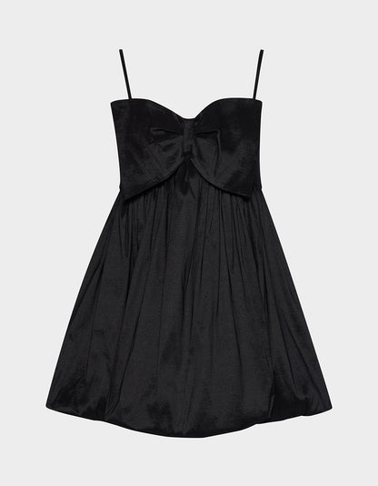 MEGAN BOW DRESS BLACK - APPAREL - Betsey Johnson