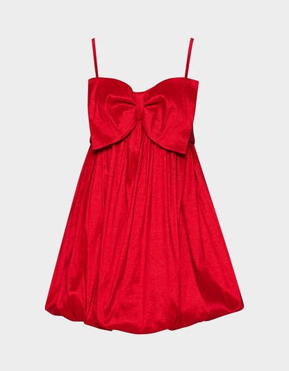 MEGAN BOW DRESS RED - APPAREL - Betsey Johnson