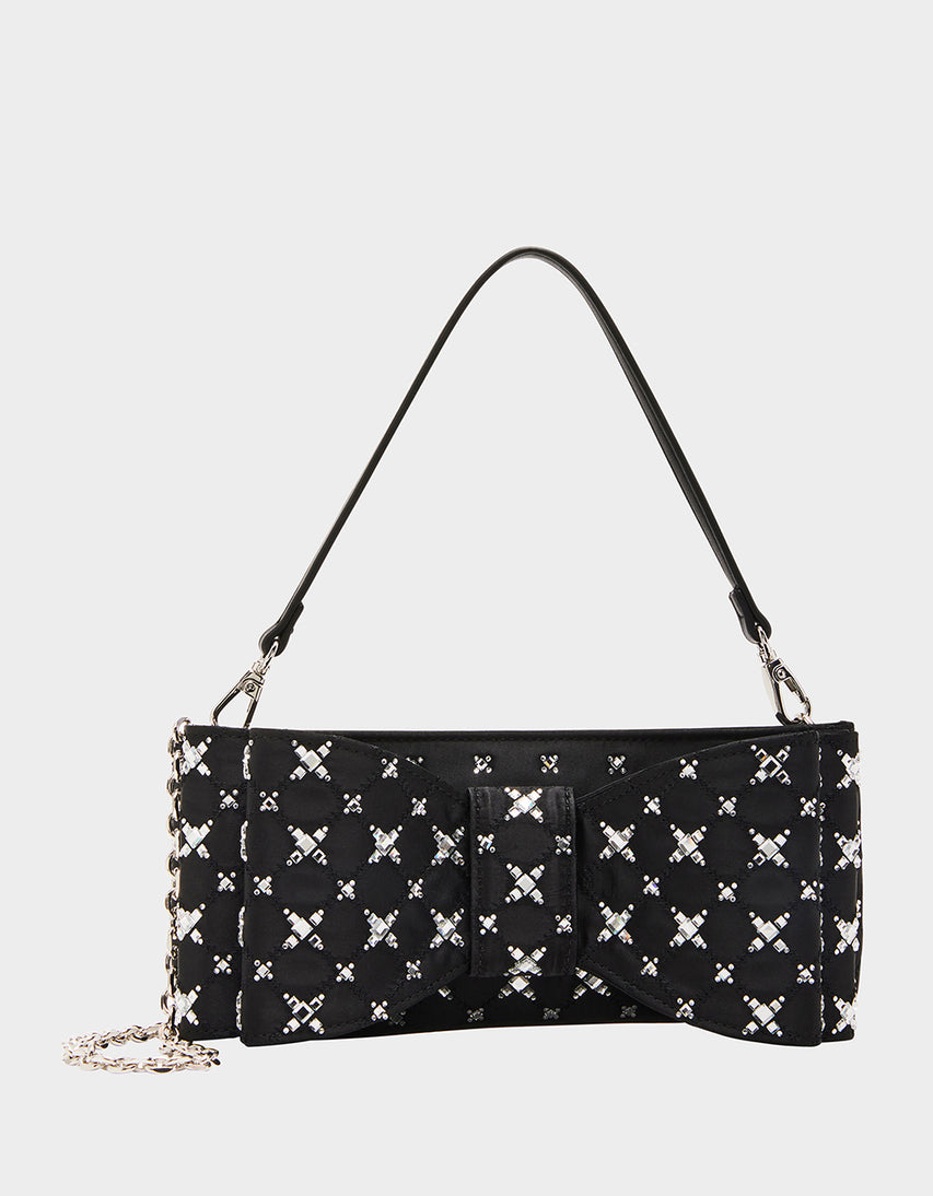 TIE THE KNOT BOW BAG BLACK - HANDBAGS - Betsey Johnson