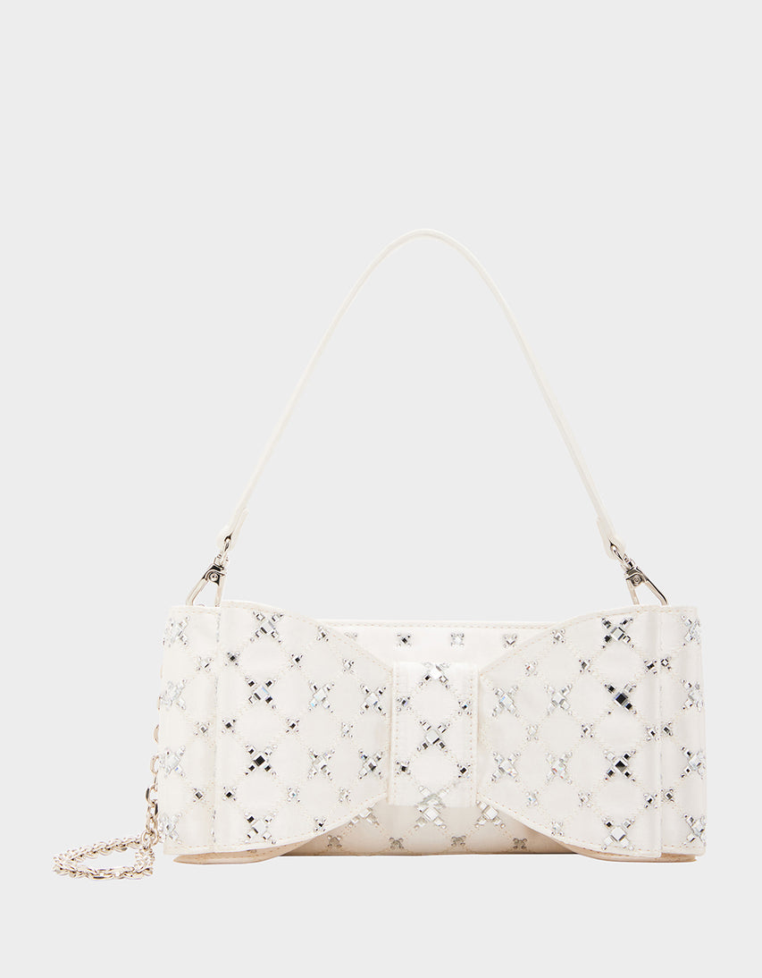 TIE THE KNOT BOW BAG IVORY - HANDBAGS - Betsey Johnson