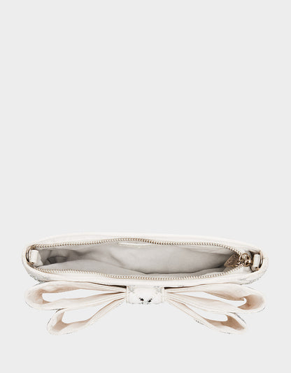 TIE THE KNOT BOW BAG IVORY - HANDBAGS - Betsey Johnson