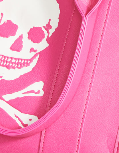 SKULLY DEBOSS TOTE PINK - HANDBAGS - Betsey Johnson