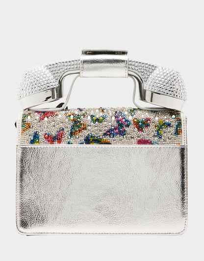 KITSCH BUTTERFLY PHONE BAG SILVER/MULTI - HANDBAGS - Betsey Johnson