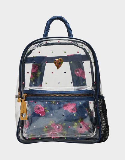 LARGE CLEAR BACKPACK DENIM - HANDBAGS - Betsey Johnson