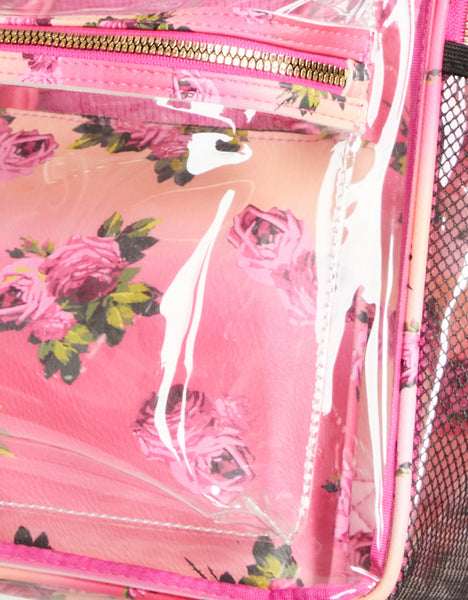 LARGE CLEAR BACKPACK FLORAL PRINT - HANDBAGS - Betsey Johnson