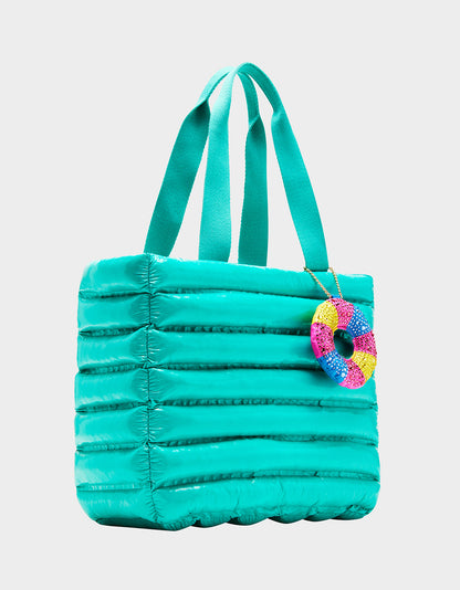 THAR SHE BLOWS WET NYLON TOTE TURQUOISE - HANDBAGS - Betsey Johnson