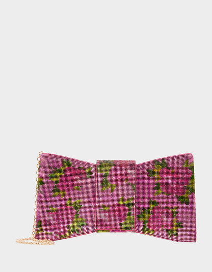 BOW DOWN CLUTCH PINK FLOWER - HANDBAGS - Betsey Johnson