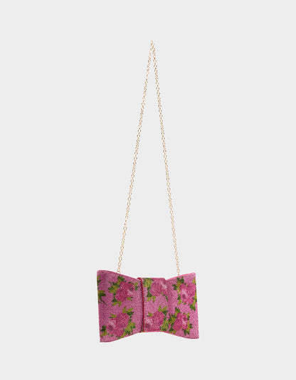 BOW DOWN CLUTCH PINK FLOWER - HANDBAGS - Betsey Johnson