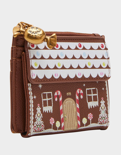 KITSCH GINGERBREAD BIFOLD WALLET BROWN - HANDBAGS - Betsey Johnson