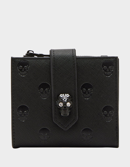 SKULL BOSS BIFOLD WALLET BLACK - HANDBAGS - Betsey Johnson