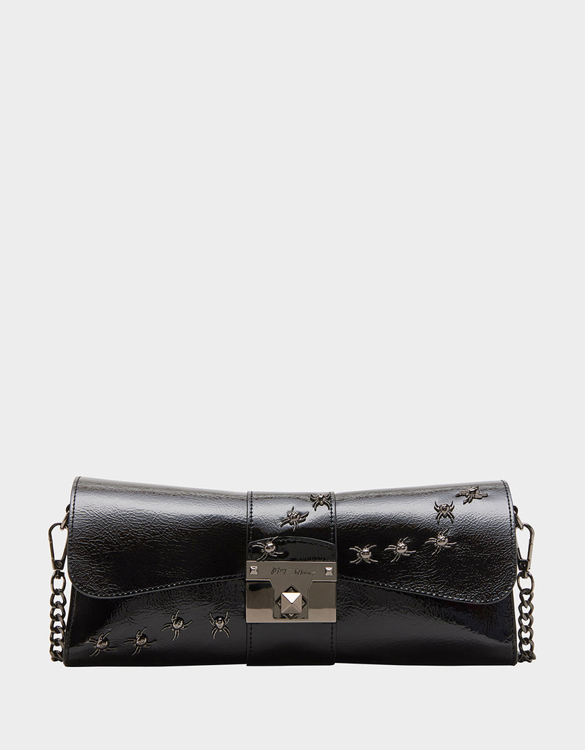 ITSY BITSY CONVERTIBLE CLUTCH BLACK - HANDBAGS - Betsey Johnson