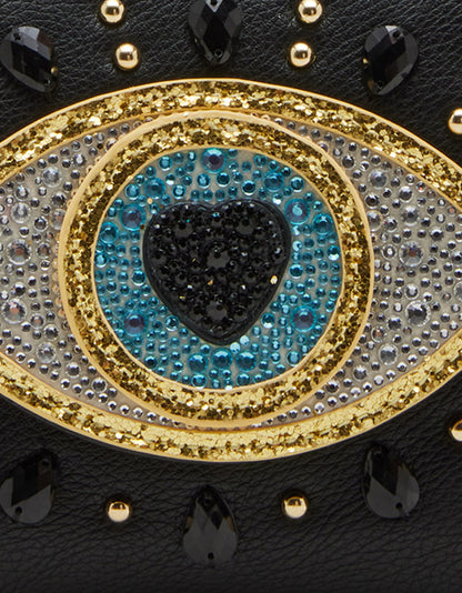 EVIL EYE WALLET ON A CHAIN BLACK - HANDBAGS - Betsey Johnson