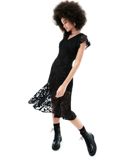 MERLIN MIDI DRESS BLACK - APPAREL - Betsey Johnson