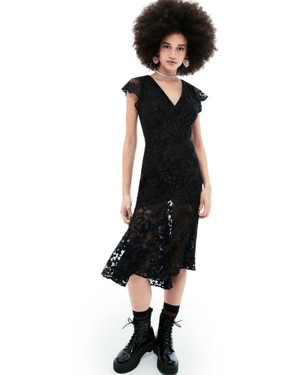 MERLIN MIDI DRESS BLACK - APPAREL - Betsey Johnson