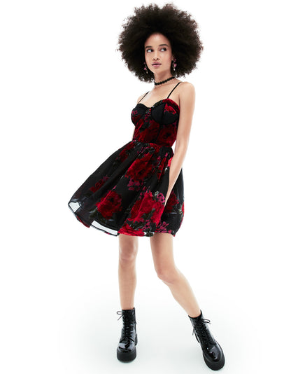 LUCIA MINI DRESS RED MULTI - APPAREL - Betsey Johnson