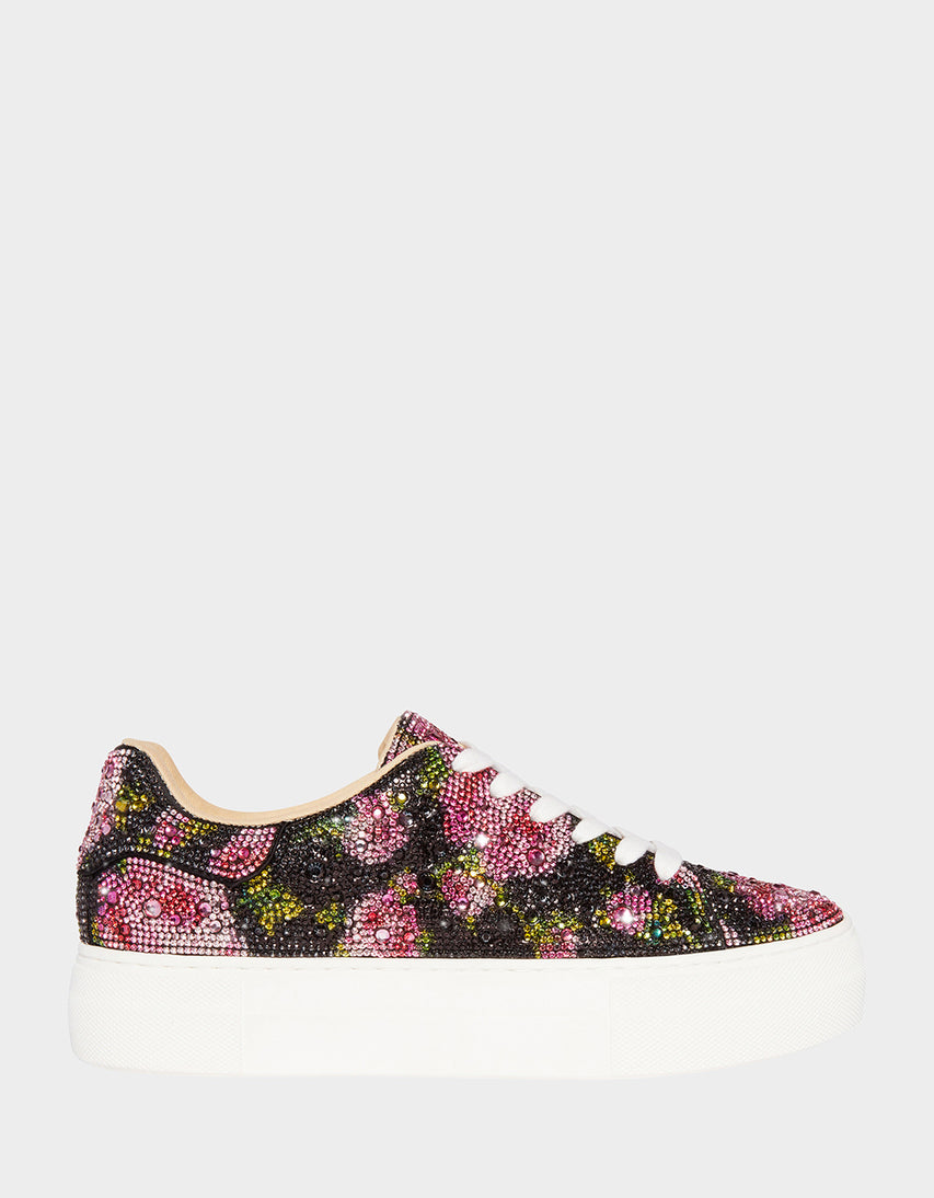 SIDNY BLACK PINK FLORAL - SHOES - Betsey Johnson