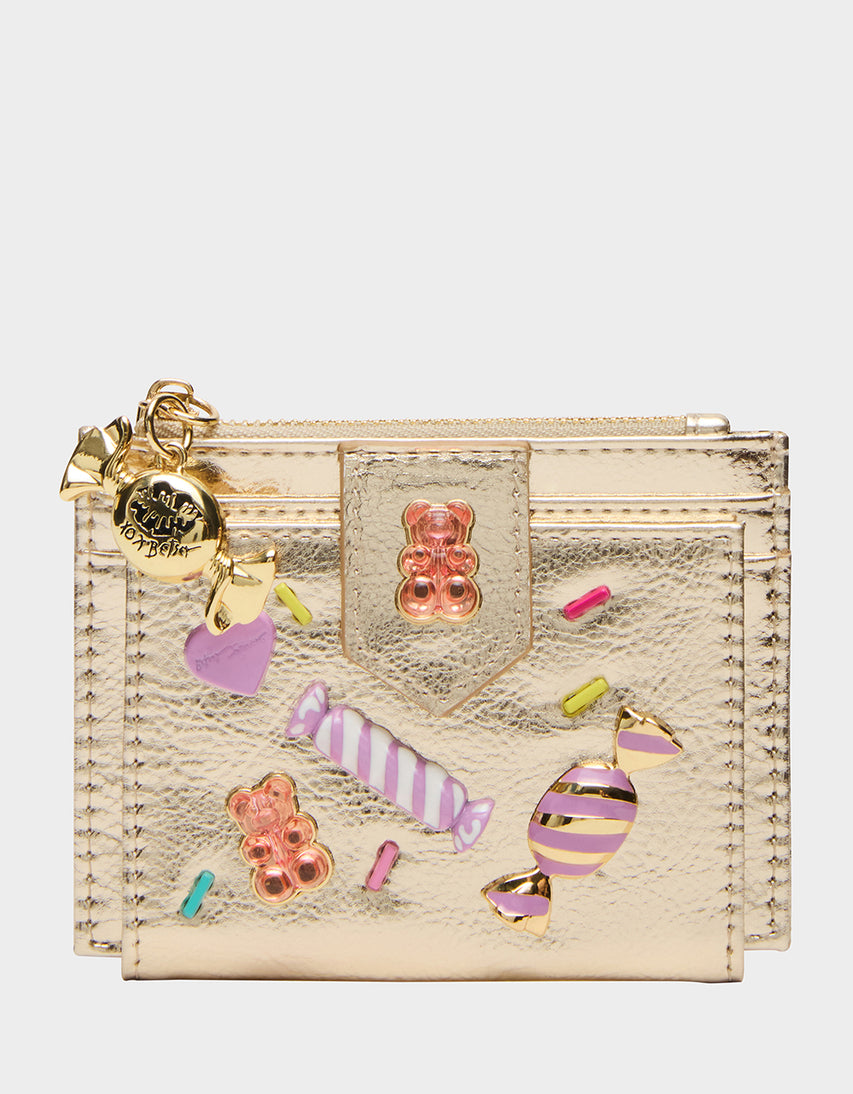 CANDY BIFOLD WALLET GOLD - HANDBAGS - Betsey Johnson