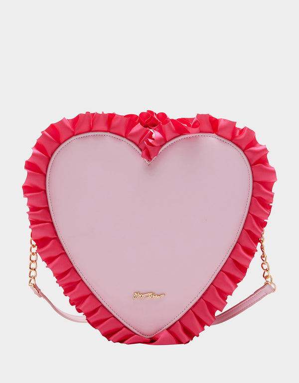 Betsey Johnson Pink Patent Quilted Hearts Satchel Purse - $79 - From W