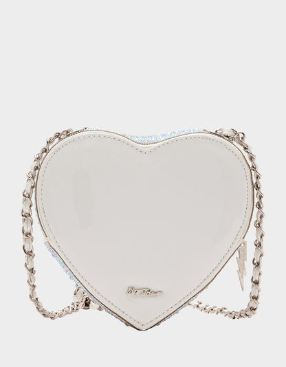 PEARL HEART SPARKLER CROSSBODY SILVER - HANDBAGS - Betsey Johnson