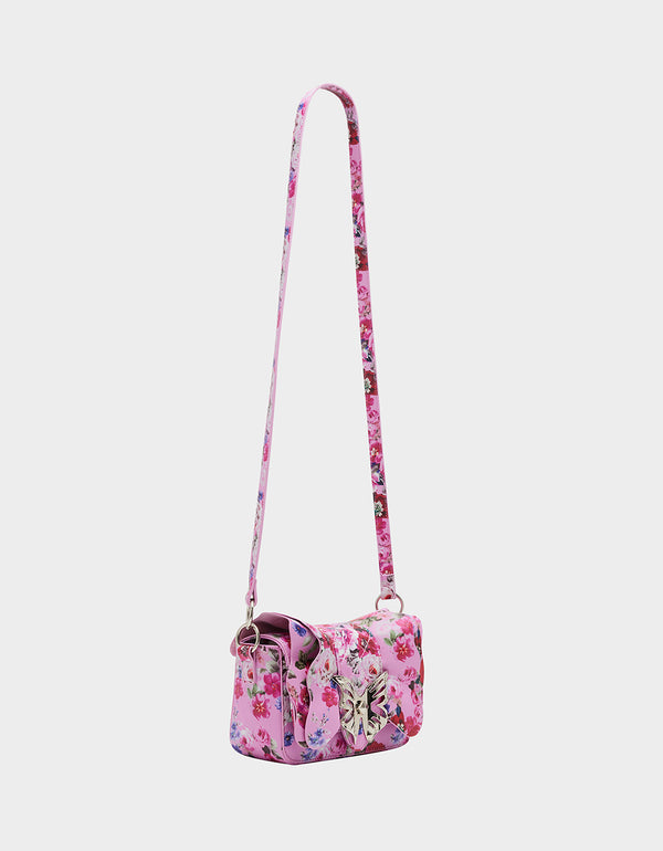 FLIGHTS OF FANCY RUFFLE PINK FLORAL - HANDBAGS - Betsey Johnson