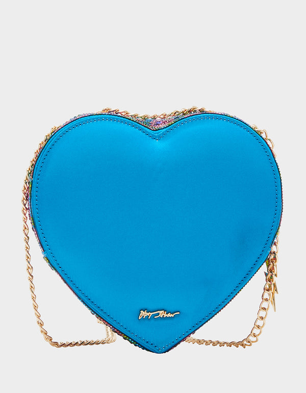 STONE HEART CONVERTIBLE BAG BLUE - HANDBAGS - Betsey Johnson