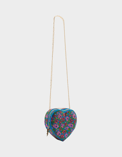 STONE HEART CONVERTIBLE BAG BLUE - HANDBAGS - Betsey Johnson