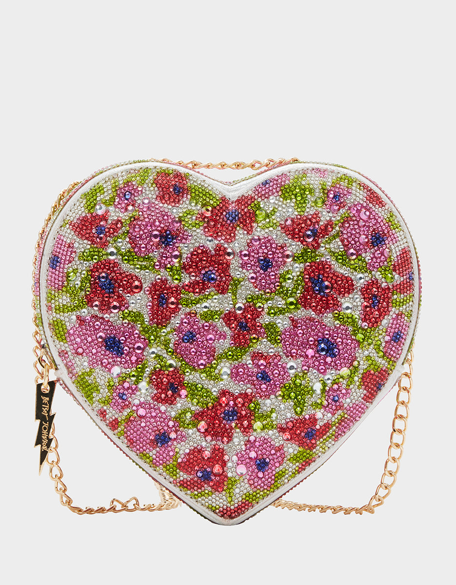 STONE HEART CONVERTIBLE BAG CREAM | Women's Floral Handbags – Betsey ...