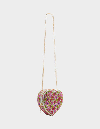 STONE HEART CONVERTIBLE BAG CREAM - HANDBAGS - Betsey Johnson