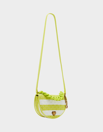 NAUTI-GAL HALF MOON RAFFIA FLAP CITRON - HANDBAGS - Betsey Johnson