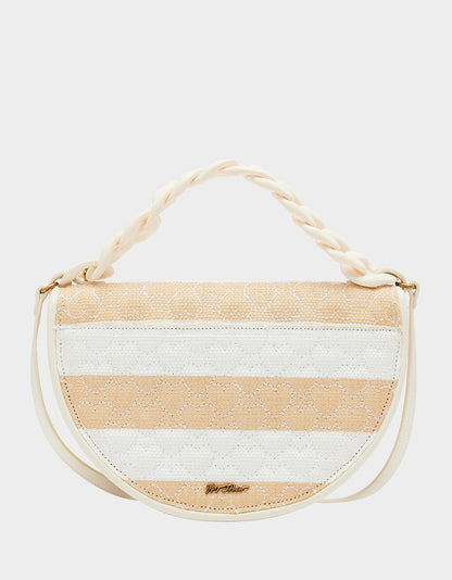 NAUTI-GAL HALF MOON RAFFIA FLAP NATURAL - HANDBAGS - Betsey Johnson