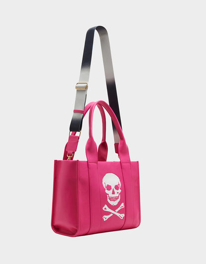 SKULLY DEBOSS TOTE PINK - HANDBAGS - Betsey Johnson