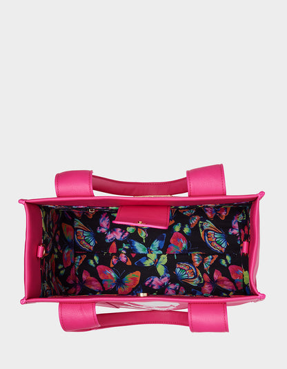 SKULLY DEBOSS TOTE PINK - HANDBAGS - Betsey Johnson