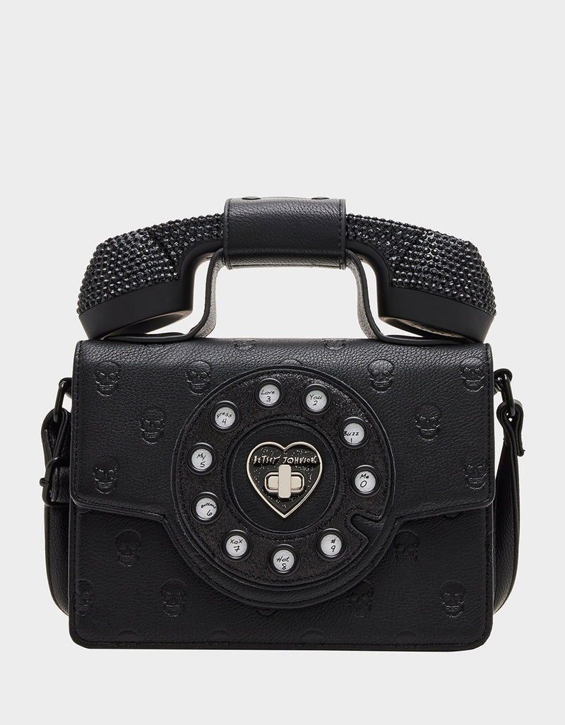 KITSCH SKULLICIOUS PHONE BAG BLACK