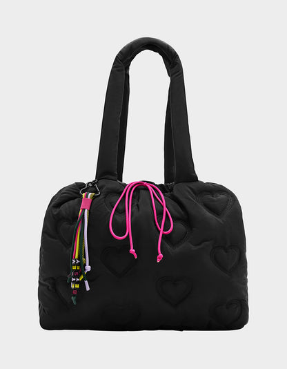 BUNGEE JUMP NYLON TOTE BLACK - HANDBAGS - Betsey Johnson