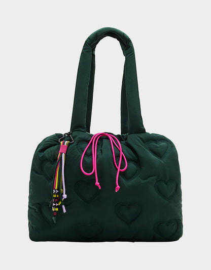 BUNGEE JUMP NYLON TOTE GREEN - HANDBAGS - Betsey Johnson