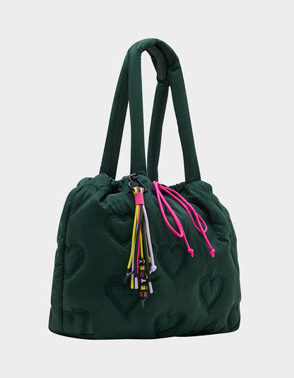 BUNGEE JUMP NYLON TOTE GREEN - HANDBAGS - Betsey Johnson