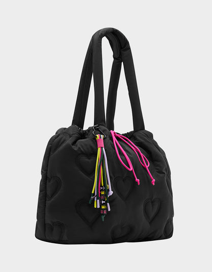 BUNGEE JUMP NYLON TOTE BLACK - HANDBAGS - Betsey Johnson