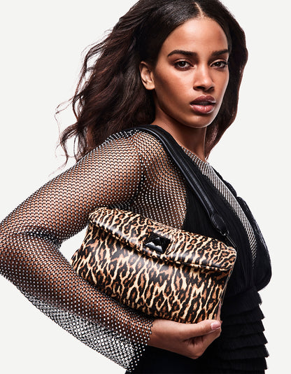 PUFFED FLAP SHOULDER LEOPARD - HANDBAGS - Betsey Johnson